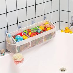   Sokoldalú hálós szervezőtáska fürdőszobához és zuhanyhoz - Ideális játékok, snackek és hajkiegészítők tárolására fehér