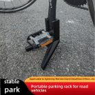 1 db állítható magasságú hordozható összecsukható kerékpárállvány Fekete