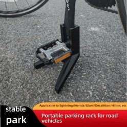   1 db állítható magasságú hordozható összecsukható kerékpárállvány Fekete