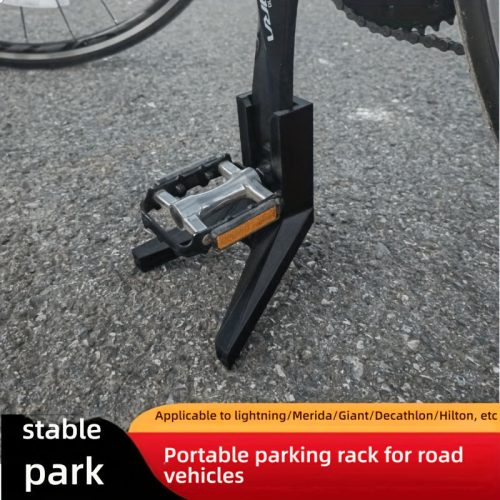 1 db állítható magasságú hordozható összecsukható kerékpárállvány Fekete