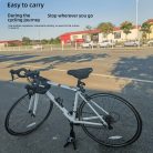 1 db állítható magasságú hordozható összecsukható kerékpárállvány Fekete