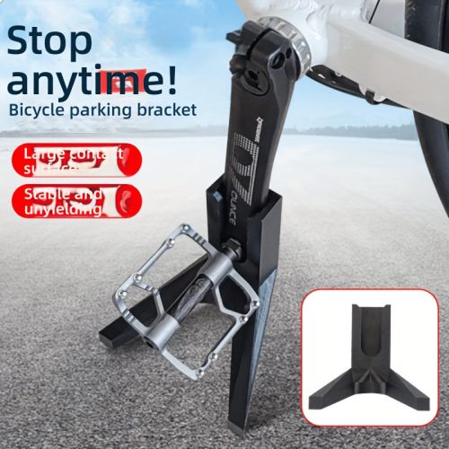 1 db állítható magasságú hordozható összecsukható kerékpárállvány Fekete