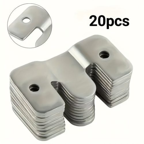 20 db E-alakú rozsdamentes acél láthatatlan kampó, rozsdálló, ipari stílus, falra szerelhető, otthoni irodába, függő képkeret, ágy, használati kampók