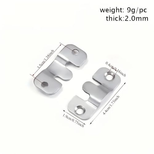 20 db E-alakú rozsdamentes acél láthatatlan kampó, rozsdálló, ipari stílus, falra szerelhető, otthoni irodába, függő képkeret, ágy, használati kampók