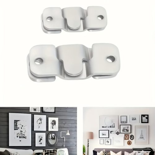 20 db E-alakú rozsdamentes acél láthatatlan kampó, rozsdálló, ipari stílus, falra szerelhető, otthoni irodába, függő képkeret, ágy, használati kampók