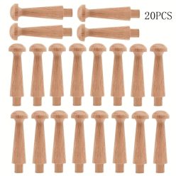   20 db rusztikus fa cövek, falra szerelhető tüske alakú Shaker fogasok, könnyen felszerelhető faakasztó cövekek ékszerekhez, kabáttartóhoz, lakberendezéshez