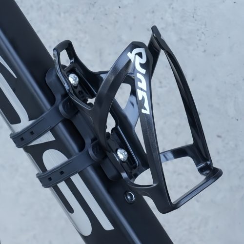 1 db Fúrásmentes Kerékpár Vizespalack Tartó Adapter - Rozsdamentes Acél, Univerzális Kiegészítő Hegyi és Országúti Kerékpárokhoz, Biztos Rögzítés Hidratációs Rendszerhez Fekete