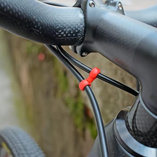 10db Kerékpár Kábelcsipeszek - Tartós ABS, Többszínű, Hegyi és Országúti Kerékpárokhoz - Váltó- és Fékvonalak Rendezése 10db Fekete
