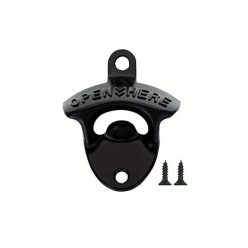   1 db Vintage "Nyisd ki itt" öntöttvas falra szerelhető palacknyitó Egy Fekete