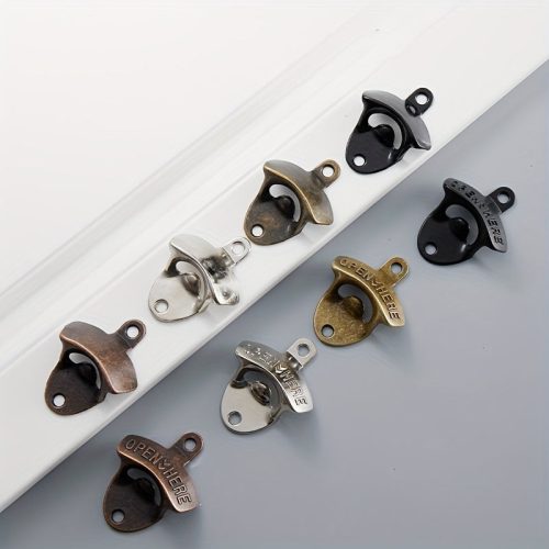 1 db Vintage "Nyisd ki itt" öntöttvas falra szerelhető palacknyitó Egy Fekete