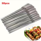 20/50db rozsdamentes acél grillező tűk, tartós, újrafelhasználható, könnyen tisztítható, alkalmas kültéri és beltéri grillezéshez Lapos bot-30cm - 50 db