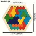 3D hatszögletű fa puzzle játék