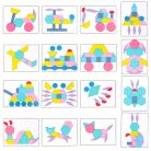 180db-os fa építőkocka - Tangram alakú puzzle készlet