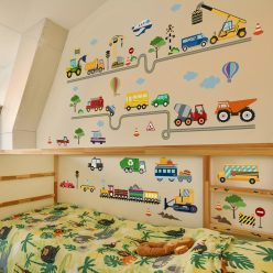 Autós gyerek falmatrica 30x90cm