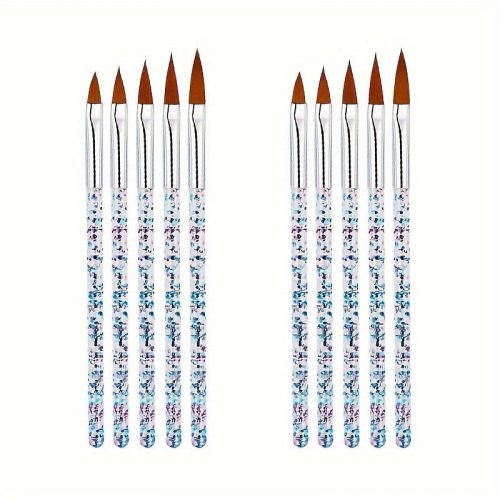 5/10db Körömdíszítő Ecsetkészlet, Gravírozó Pöttyös Rajzfestő Körömtoll, Gélfaragás Épületpöttyös Rajz Manikűr Eszköz