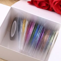   10 tekercs vegyes színű csíkozó szalagok vonal, öntapadó matrica körömdíszítő tippek dekorációk, manikűr eszköz barkács körömdíszítő kiegészítők
