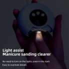 Körömvágó és polírozó LED-es fénnyel, lítium-ion akkumulátorral, otthoni használatra, szalonminőségű körömápoláshoz