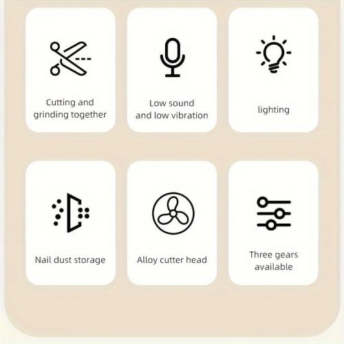 Körömvágó és polírozó LED-es fénnyel, lítium-ion akkumulátorral, otthoni használatra, szalonminőségű körömápoláshoz