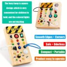 Színes Fa Foglalkoztató Tábla Érzékszervi Játékkal, Fény Kapcsolókkal - Oktatási & Utazásbarát Születésnapi Ajándék Gyerekeknek