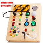 Színes Fa Foglalkoztató Tábla Érzékszervi Játékkal, Fény Kapcsolókkal - Oktatási & Utazásbarát Születésnapi Ajándék Gyerekeknek