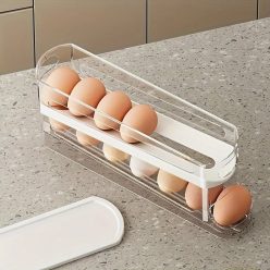   Kétszintes Automata Tojásgurító Adagoló - Frissen és Rendezetten Tartja a Tojásokat a Hűtőszekrényben, Szekrényben vagy Fiókban