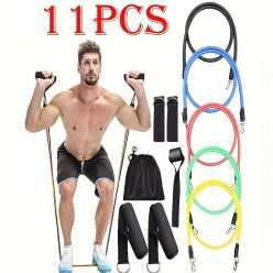   11 darabos Prémium Edzőkötél, Edzőszalag Készlet Szivacs Fogantyúkkal
