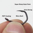 20db PTFE bevonatú éles horgászhorgok