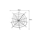 Mesterséges nagy pókháló fekete halloween dekoráció