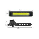 Hátsó kerékpárlámpa USB LED COB lámpa 500lm