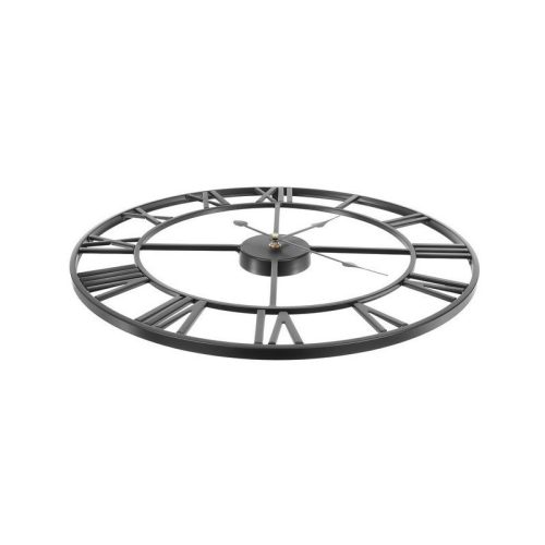 Retro fali óra - fekete, vintage design, falikaróra, modern időmérő, retró stílusú óra, dekorációs óra, falóra