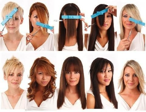 Hajvágást segítő vonalzó